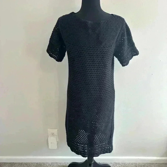 J. McLaughlin Crochet Black Dress Cover Up Beach Size  XS - Picture 2 of 7